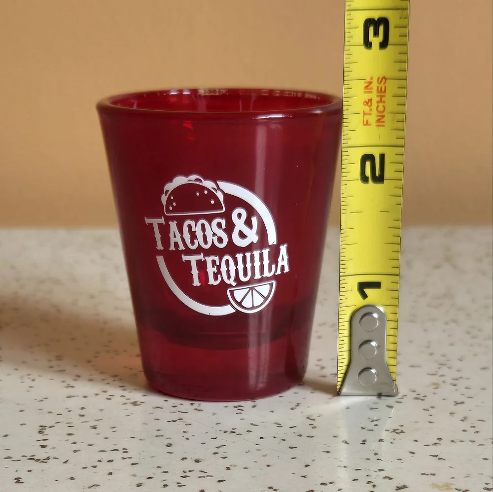 Tacos & Tequila Red Shot Glass